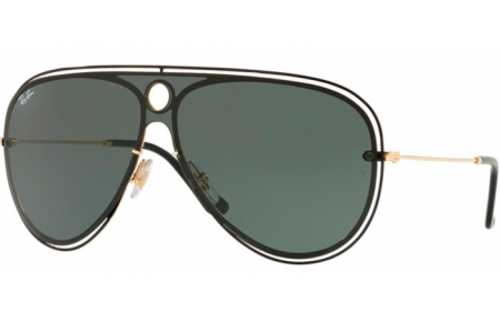 Lunettes de soleil - Ray-Ban® - Ray-Ban® RB3605N - 187/71 TOP SHINY BLACK ON GOLD // DARK GREEN
