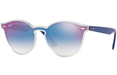 Sunglasses - Ray-Ban® - Ray-Ban® RB4380N BLAZE PANTHOS - 6356X0 MATTE TRANSPARENT // CLEAR GRADIENT BLUE MIRROR RED