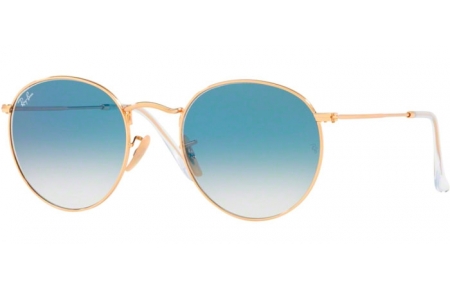 Lunettes de soleil - Ray-Ban® - Ray-Ban® RB3447N ROUND METAL - 001/3F ARISTA // CRYSTAL WHITE GRADIENT BLUE