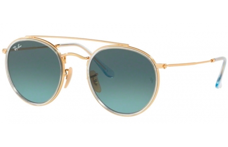 Gafas de Sol - Ray-Ban® - Ray-Ban® RB3647N ROUND DOUBLE BRIDGE - 91233M GOLD // BLUE GREY GRADIENT