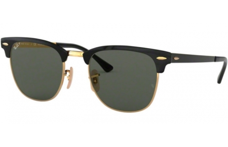 Gafas de Sol - Ray-Ban® - Ray-Ban® RB3716 CLUBMASTER METAL - 187/58 GOLD TOP BLACK // GREEN POLARIZED