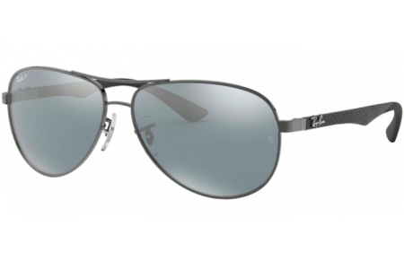 Gafas de Sol - Ray-Ban® - Ray-Ban® RB8313 CARBON FIBRE - 004/K6 SHINY GUNMETAL // BLUE MIRROR SILVER POLARIZED