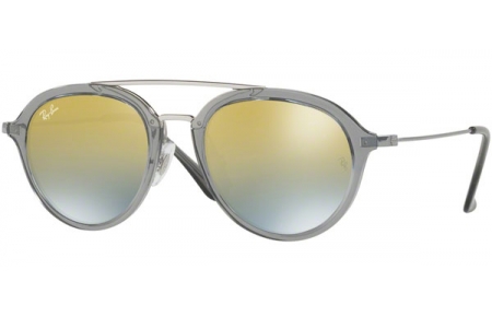 Lunettes Junior - Ray-Ban® Junior Collection - RJ9065S - 7038A7 TRANSPARENT GREY // GREEN MIRROR SILVER GRADIENT GREY