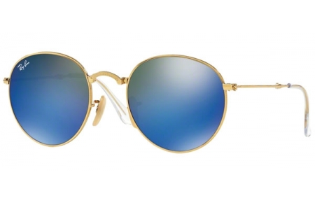 Sunglasses - Ray-Ban® - Ray-Ban® RB3532 FOLDING - 001/68 GOLD // GREEN MIRROR BLUE