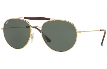 Sunglasses - Ray-Ban® - Ray-Ban® RB3540 - 001 GOLD // GREEN