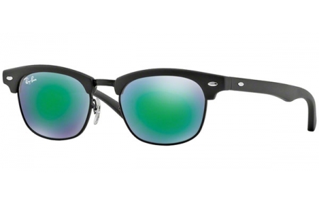 Frames Junior - Ray-Ban® Junior Collection - RJ9050S - 100S3R MATTE BLACK // LIGHT GREEN MIRROR GREEN