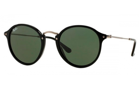 Lunettes de soleil - Ray-Ban® - Ray-Ban® RB2447 ROUND - 901/58 BLACK // GREEN POLARIZED