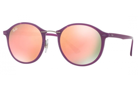 Lunettes de soleil - Ray-Ban® - Ray-Ban® RB4242 ROUND II LIGHT RAY - 60342Y SHINY VIOLET // BROWN MIRROR PINK