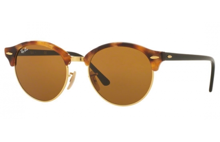 Sunglasses - Ray-Ban® - Ray-Ban® RB4246 CLUBROUND - 1160 SPOTTED BROWN HAVANA // BROWN