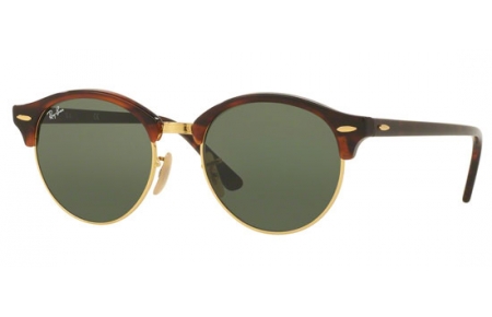 Lunettes de soleil - Ray-Ban® - Ray-Ban® RB4246 CLUBROUND - 990 RED HAVANA // GREEN