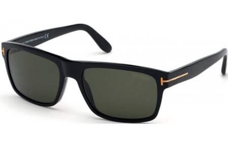 Sunglasses - Tom Ford - AUGUST FT0678 - 01D  POLISHED BLACK // GREY POLARIZED