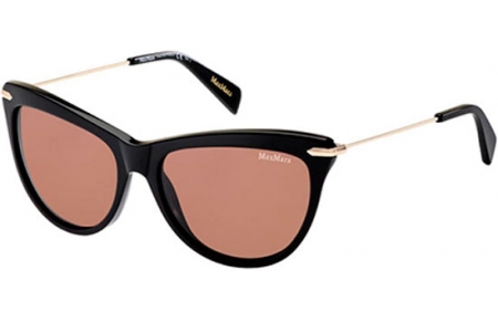 Sunglasses - MaxMara - MM EDGY I - ANW (CO) BLACK GOLD // RED BROWN