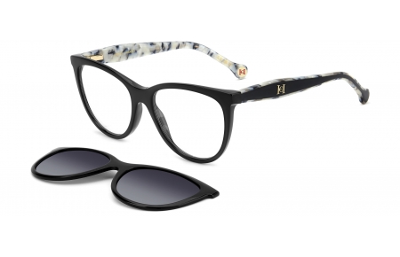 Monturas - Carolina Herrera - HER 0259/CS - 807 (WJ) BLACK // CLEAR + CLIP ON GREY GRADIENT POLARIZED