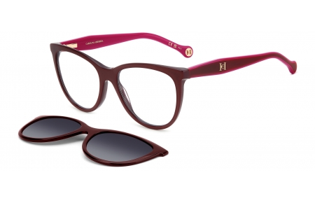 Monturas - Carolina Herrera - HER 0259/CS - LHF (WJ) BURGUNDY // CLEAR + CLIP ON GREY GRADIENT POLARIZED