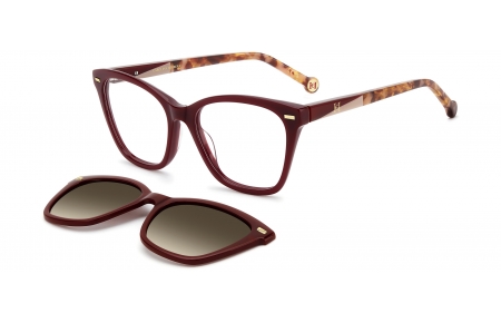 Monturas - Carolina Herrera - HER 0334/C - LHF (LA) BURGUNDY // CLEAR + CLIP ON BROWN GRADIENT POLARIZED