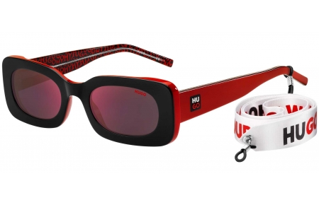 Gafas de Sol - HUGO - HG 1220/S - OIT (AO) BLACK RED // RED MIRROR