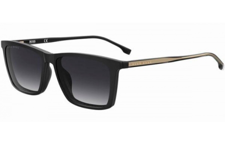 Lunettes de vue - BOSS Hugo Boss - BOSS 1151/CS - 807 (9O) BLACK // CLEAR + CLIP ON DARK GREY GRADIENT
