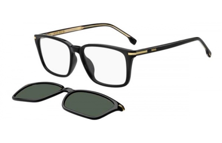 Monturas - BOSS Hugo Boss - BOSS 1847/G/C - 807 (UC) BLACK // CLEAR + CLIP ON GREEN POLARIZED