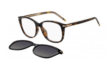 Frames - BOSS Hugo Boss - BOSS 1862/G/C - 086 (LB) HAVANA // CLEAR + CLIP ON GREEN POLARIZED