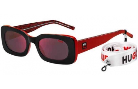 Lunettes de soleil - HUGO Hugo Boss - HG 1220/S - OIT (AO) BLACK RED // RED MIRROR