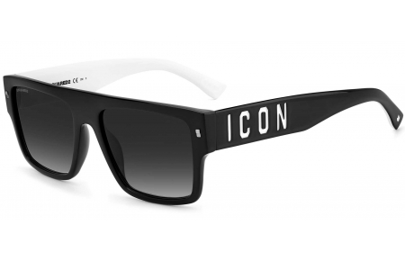 Gafas de Sol - Dsquared2 - ICON 0003/S - 80S (9O) BLACK WHITE // DARK GREY GRADIENT