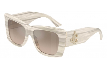 Gafas de Sol - Jimmy Choo - JC5036B - 50656I  STRIPED IVORY // BROWN GRADIENT MIRROR SILVER