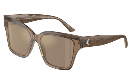 Lunettes de soleil - Jimmy Choo - JC5003 - 50405A  TRANSPARENT BROWN GLITTER // LIGHT BROWN MIRROR GOLD