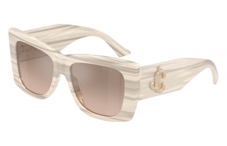Gafas de Sol - Jimmy Choo - JC5036B - 50656I  STRIPED IVORY // BROWN GRADIENT MIRROR SILVER