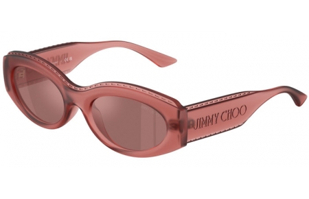 Gafas de Sol - Jimmy Choo - JC6002U - 50946G  MATTE TRANSPARENT PINK // BROWN INSIDE SILVER MIRROR