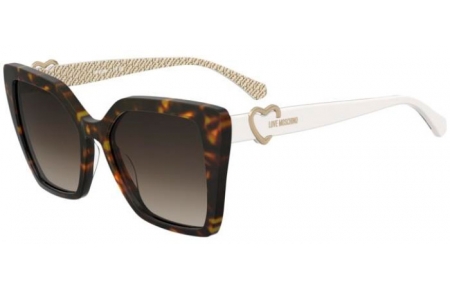 Gafas de Sol - Love Moschino - MOL067/S - 9VO (HA) HAVANA PATTERNED WHITE // BROWN GRADIENT