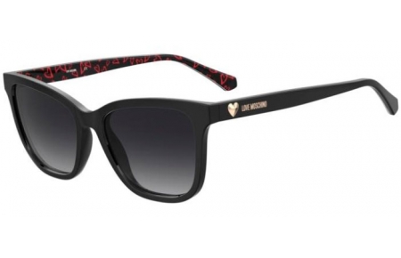 Sunglasses - Love Moschino - MOL078/S - INA (9O) BLACK PATTERNED BLACK // DARK GREY GRADIENT