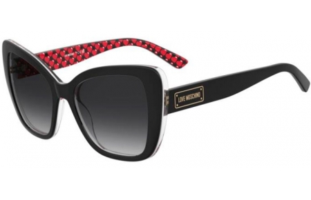 Lunettes de soleil - Love Moschino - MOL083/S - UYY (9O) BLACK PATTERNED RED // DARK GREY GRADIENT