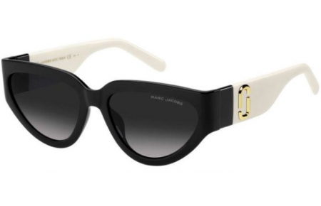 Sunglasses - Marc Jacobs - MARC 645/S - 80S (9O) BLACK WHITE // DARK GREY GRADIENT