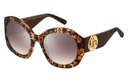 Sunglasses - Marc Jacobs - MARC 722/S - H7P (NQ) PATTERNED HAVANA // BROWN GRADIENT SILVER MIRROR
