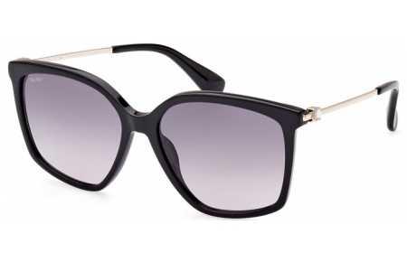 Sunglasses - MaxMara - MM0055 JEWEL3 - 01B  SHINY BLACK // GREY GRADIENT