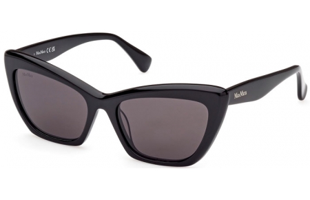 Sunglasses - MaxMara - MM0063 LOGO14 - 01A  SHINY BLACK // GREY