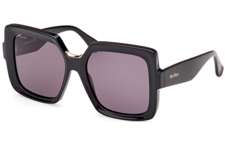 Lunettes de soleil - MaxMara - MM0088 ERNEST - 01A  SHINY BLACK // GREY