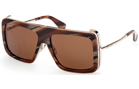 Lunettes de soleil - MaxMara - MM0119 JEAN - 62E  STRIPED BROWN // DARK BROWN