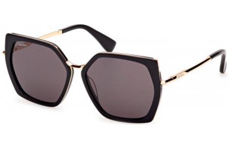 Sunglasses - MaxMara - MM0136 MILLER-5 - 01A  SHINY BLACK // GREY