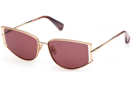 Gafas de Sol - MaxMara - MM0141 MENTON-3 - 32Y  SHINY PALE GOLD // DARK VIOLET