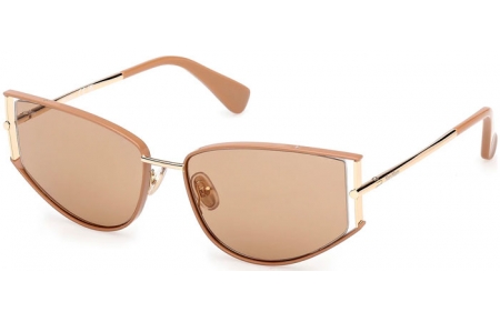 Lunettes de soleil - MaxMara - MM0141 MENTON-3 - 45E  SHINY GOLD LIGHT BROWN // LIGHT BROWN