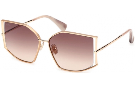 Gafas de Sol - MaxMara - MM0142 MENTON-4 - 32F  SHINY PALE GOLD // BROWN GRADIENT