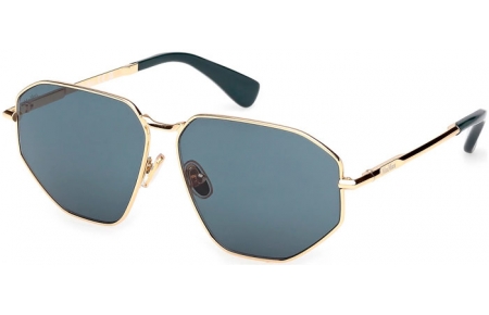Sunglasses - MaxMara - MM0143 MILLER-4 - 30N  SHINY GOLD // GREEN