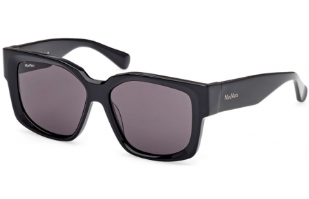 Lunettes de soleil - MaxMara - MM0145 GLIMPSE-7 - 01A  SHINY BLACK // SMOKED