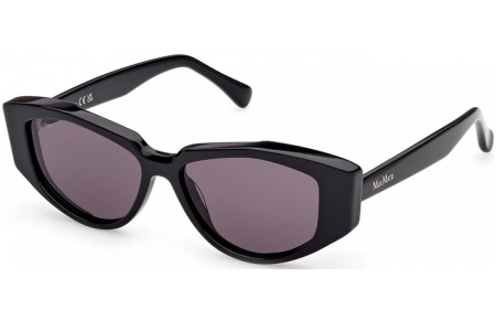 Lunettes de soleil - MaxMara - MM0161 LEE4 - 01A  SHINY BLACK // SMOKED