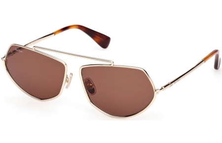 Sunglasses - MaxMara - MM0165 JOEY - 32E  SHINY PALE GOLD // BROWN