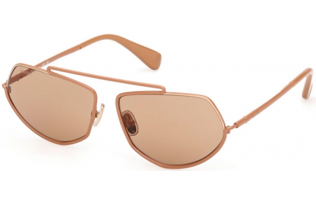 Lunettes de soleil - MaxMara - MM0165 JOEY - 45E  SHINY LIGHT BROWN // BROWN