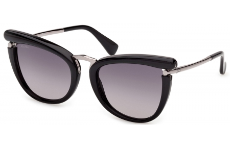 Gafas de Sol - MaxMara - MM0186 - 01B  SHINY BLACK // SMOKE GRADIENT