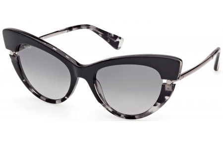 Gafas de Sol - MaxMara - MM0187 - 52B  BLACK HAVANA WHITE // SMOKE GRADIENT