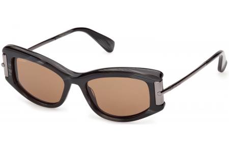 Gafas de Sol - MaxMara - MM0189 - 63E  STRIPED BLACK // BROWN